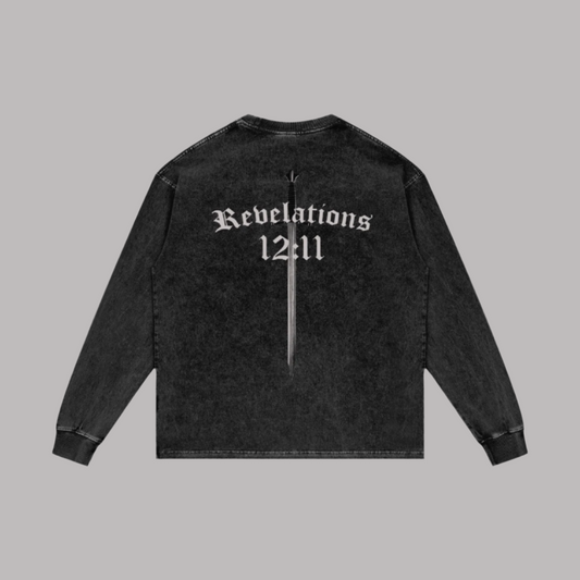 Testify Revelations 12:11 Acid Wash Long Sleeve